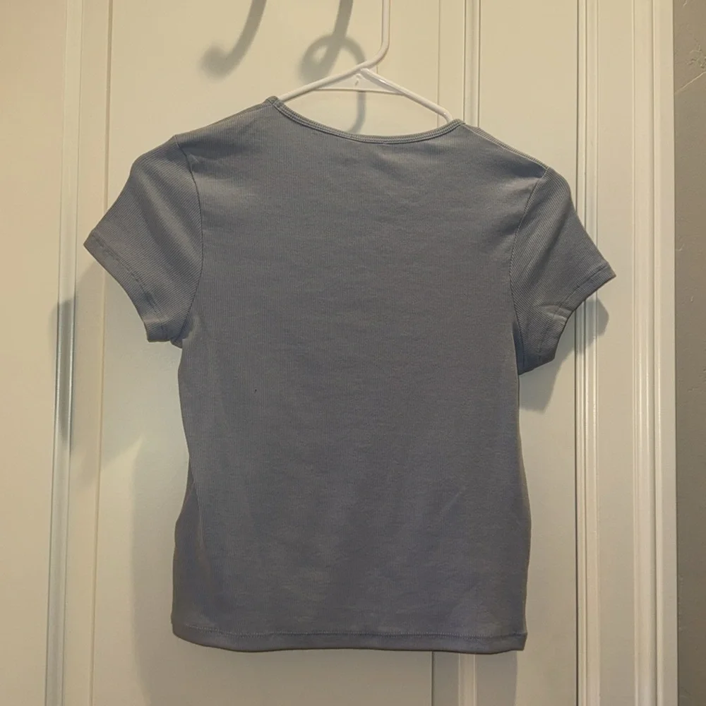 Cotton On Sky Blue Ribbed Tee - Picture 2 of 4
